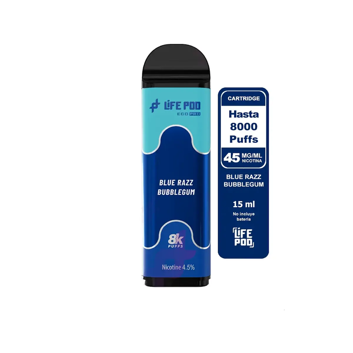 Life Pod recarga Blue Razz Bubblegum 8.000 puffs