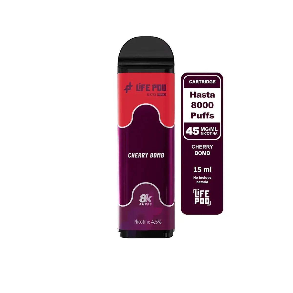 Life Pod recarga Cherry Bomb 8.000 puffs